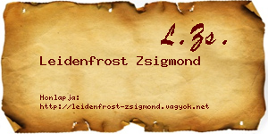 Leidenfrost Zsigmond névjegykártya