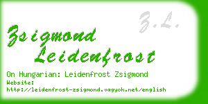 zsigmond leidenfrost business card